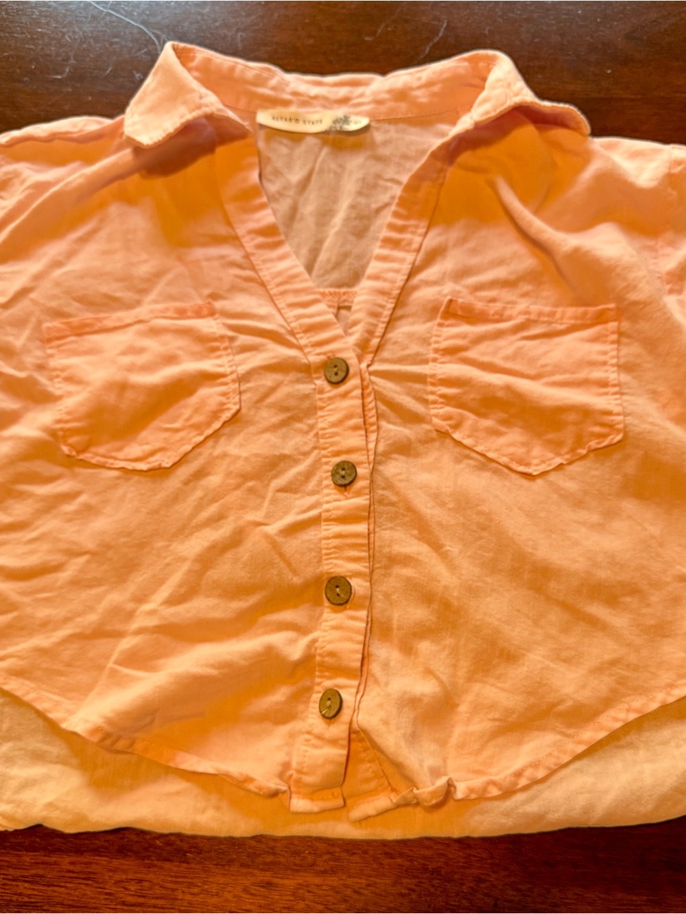 Altar'd State baby pink crop Button-Down Shirt